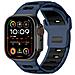 Elegante Cinturino In Silicone Per Apple Watch 42/44/45/46/49mm Black+blue - Foto miniatura 1