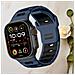 Elegante Cinturino In Silicone Per Apple Watch 42/44/45/46/49mm Black+blue - Foto miniatura 2