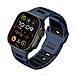 Elegante Cinturino In Silicone Per Apple Watch 42/44/45/46/49mm Black+blue - Foto miniatura 3