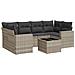 Set Divani da Giardino 7pz con Cuscini Grigio Chiaro Polyrattan - Foto miniatura 1