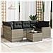 Set Divani da Giardino 7pz con Cuscini Grigio Chiaro Polyrattan - Foto miniatura 2