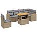 Set Divani da Giardino 7 pz con Cuscini Beige in Polyrattan - Foto miniatura 1
