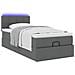 Pouf Letto con Materasso e LED Grigio Scuro 90x200 cm Tessuto - Foto miniatura 6