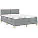 vitaXL Letto rete a molle con Materasso Grigio Chiaro 160x200 cm Tessuto - Foto miniatura 3