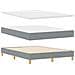 vitaXL Letto rete a molle con Materasso Grigio Chiaro 160x200 cm Tessuto - Foto miniatura 6