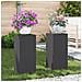 Supporti per Piante da Esterno Colonna 2 pz Nero 24x24x55 cm Acciaio - Foto miniatura 2