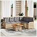 Set Divani da Giardino 5 pz con Cuscini in Polyrattan Beige - Foto miniatura 2