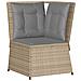 Set Divani da Giardino 5 pz con Cuscini in Polyrattan Beige - Foto miniatura 5