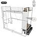 Letto Con Barre Sospese, Led, Usb Type-c E 4 Cassetti In Ferro - Foto miniatura 2