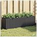 Fioriere da Giardino con 3 Vasi Nere 105x30x32 cm in Polyrattan - Foto miniatura 2