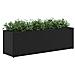 Fioriere da Giardino con 3 Vasi Nere 105x30x32 cm in Polyrattan - Foto miniatura 4