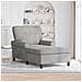 Chaise Lounge Grigio chiaro 91 x 157 x 91 cm Velluto - Foto miniatura 2