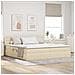 Letto con contenitore e LED con led Crema 200 x 200 cm Tessuto - Foto miniatura 2