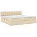 Letto con contenitore e LED con led Crema 200 x 200 cm Tessuto - Foto miniatura 6