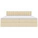 Letto con contenitore e LED con led Crema 200 x 200 cm Tessuto - Foto miniatura 8