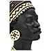 Scultura Donna Masai Con Turbante Busto Etnico In Resina Nera - Foto miniatura 4