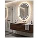 Specchio Con Led Vkh1059-argento-vetro-60x3,5x80 Cm - Foto miniatura 7