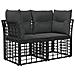 Loveseat da esterno 2 pcs Nero e Grigio scuro polyrattan - Foto miniatura 1