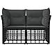 Loveseat da esterno 2 pcs Nero e Grigio scuro polyrattan - Foto miniatura 4