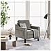 Poltrona moderna in PU, stile Mid-Century, con tasca laterale portaoggetti, comfort ergonomico per soggiorno e ufficio, grigio - Foto miniatura 2