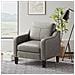 Poltrona moderna in PU, stile Mid-Century, con tasca laterale portaoggetti, comfort ergonomico per soggiorno e ufficio, grigio - Foto miniatura 1