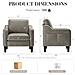 Poltrona moderna in PU, stile Mid-Century, con tasca laterale portaoggetti, comfort ergonomico per soggiorno e ufficio, grigio - Foto miniatura 4