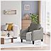 Poltrona moderna in PU, stile Mid-Century, con tasca laterale portaoggetti, comfort ergonomico per soggiorno e ufficio, grigio - Foto miniatura 8
