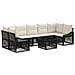 Set Divano da Giardino 8 pz Nero polyrattan - Foto miniatura 1