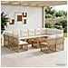 Set Divano da Giardino 13 pz Naturale e Bianco Crema polyrattan - Foto miniatura 3