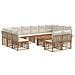 Set Divano da Giardino 13 pz Naturale e Bianco Crema polyrattan - Foto miniatura 1