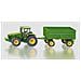 rattore John Deere in metallo + Rimorchio - Modellino in scala 1:50 - Foto miniatura 3