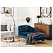 Chaise Longue In Velluto Blu Cobalto Versione Sinistra Allier - Foto miniatura 9