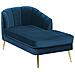 Chaise Longue In Velluto Blu Cobalto Versione Sinistra Allier - Foto miniatura 10
