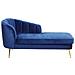 Chaise Longue In Velluto Blu Cobalto Versione Sinistra Allier - Foto miniatura 1
