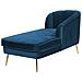 Chaise Longue In Velluto Blu Cobalto Versione Sinistra Allier - Foto miniatura 16