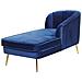 Chaise Longue In Velluto Blu Cobalto Versione Sinistra Allier - Foto miniatura 5