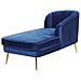 Chaise Longue In Velluto Blu Cobalto Versione Sinistra Allier - Foto miniatura 6