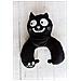 . Ed, The Cat - Cuscino Da Viaggio 2 In 1 Per Cervicale, 28 Cm, Colore: Nero - Foto miniatura 2