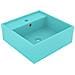 Lavabo Troppopieno Quadrato Verde Chiaro Opaco 41x41cm Ceramica - Foto miniatura 1