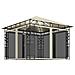 Gazebo con Zanzariera e Luci LED 3x3x2,73 m Crema - Foto miniatura 1