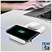 15w Qi 2 Zone Caricabatterie Senza Fili Per Smartphone/g Watch Carica Rapida, Bianco - Foto miniatura 5
