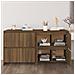 Credenze 2 pz Rovere Marrone 70x41x75 cm in Legno Multistrato - Foto miniatura 1