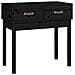 Tavolo Consolle Nero 76,5x40x75 Cm In Legno Massello Di Pino - Foto miniatura 2