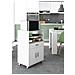 Carrello Scottsdale, Mobile Ausiliare Per Cucina Con Ruote, Armadio Multiuso Con 2 Ante E 1 Ripiano, 59x40h92 Cm, Bianco - Foto miniatura 1