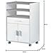 Carrello Scottsdale, Mobile Ausiliare Per Cucina Con Ruote, Armadio Multiuso Con 2 Ante E 1 Ripiano, 59x40h92 Cm, Bianco - Foto miniatura 3