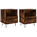 Comodini 2 Pz Rovere Fumo 40x35x47,5 Cm In Legno Multistrato - Foto miniatura 2