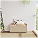 Panca Portaoggetti Beige Misto 100x50x52 Cm Polyrattan E Acacia - Foto miniatura 3