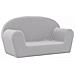 Divano per Bambini a 2 Posti Grigio Chiaro in Morbido Peluche - Foto miniatura 1