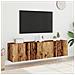 Mobili Tv A Parete 2pz Legno Antico 80x30x41 Cm - Foto miniatura 1