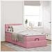 Struttura Letto Pouf Con Materasso Rosa 90x190 Cm In Velluto - Foto miniatura 3